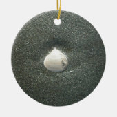 Zeeschelp in het zand: een zout souvenir keramisch ornament (Voorkant)