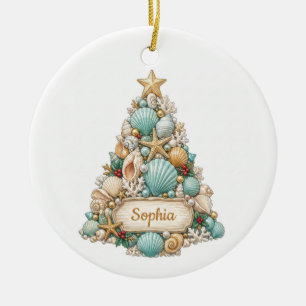 Zeeschelp Kerstboom Op maat gemaakte Naam Ornament