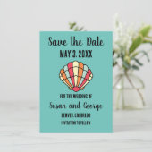 Zeeschelp strand Nautilus Save the Date uitnodigin (Staand voorkant)