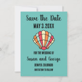 Zeeschelp strand Nautilus Save the Date uitnodigin (Voorkant)