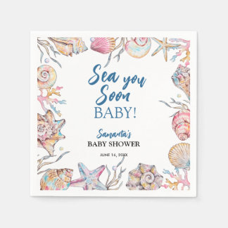Zeeschelp Zie je snel Baby Shower Servet