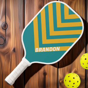 Zeeschelp Zonsopgang Vintage Chevron met Naam Pickleball Paddle