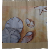 Zeeschelpen aan de kust douchegordijn (Voorkant)