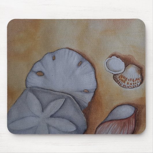 Zeeschelpen aan de kust muismat (Voorkant)