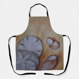 Zeeschelpen aan de kust schort