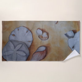 Zeeschelpen aan de kust strandlaken