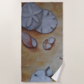 Zeeschelpen aan de kust strandlaken (Voorkant)