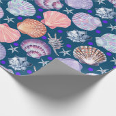 Zeeschelpen abstract patroon cadeaupapier (Hoek)