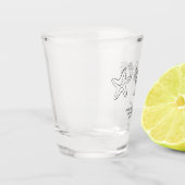 Zeeschelpen & Cocktails Strand Bruidsmeisje Favori Shot Glas (Links)