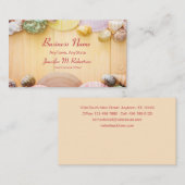 Zeeschelpen en planken visitekaartje (Voorkant / Achterkant)