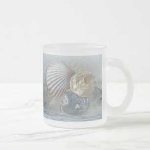 Zeeschelpen en Surf Matglas Koffiemok