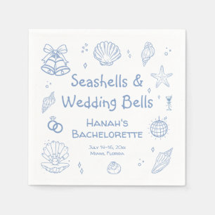 Zeeschelpen en Trouwbellen Bachelorette Feest Servet