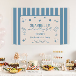 Zeeschelpen en Trouwbellen Bachelorette Feest Spandoek