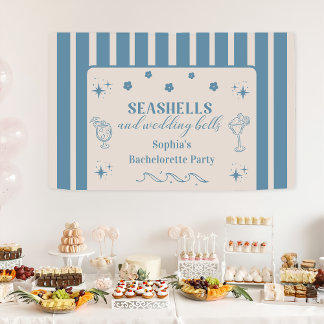 Zeeschelpen en Trouwbellen Bachelorette Feest Spandoek