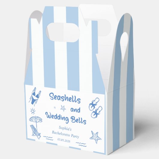 Zeeschelpen en Trouwklokken Bachelorette Feest Bedankdoosjes (Geopend)