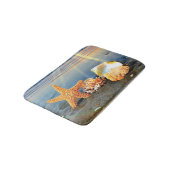 Zeeschelpen en zeesterkreeft op het strand badmat (Gekanteld)