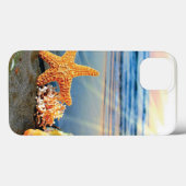 Zeeschelpen en zeesterkreeft op het strand Case-Mate iPhone case (Achterkant (horizontaal))