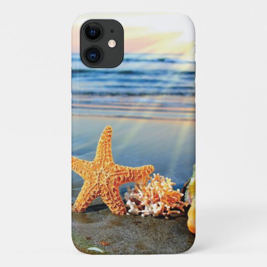 Zeeschelpen en zeesterkreeft op het strand Case-Mate iPhone case (Achterkant)