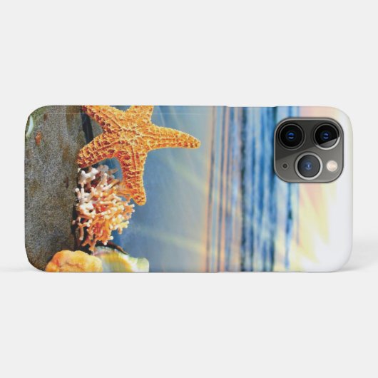 Zeeschelpen en zeesterkreeft op het strand Case-Mate iPhone case (Achterkant (horizontaal))