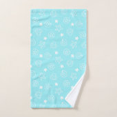 Zeeschelpen en Zeesterren Lichtblauw Patroon Bad Handdoek (Handdoek)