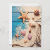 Zeeschelpen en zeesterren verjaardag kaart (Achterkant)