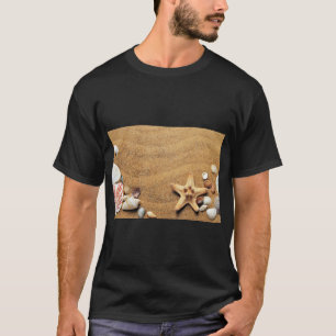 Zeeschelpen in Sand Coastal Print T-shirt
