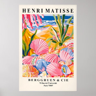 Zeeschelpen Kunstprint Strand Coast, stijl Matisse Poster