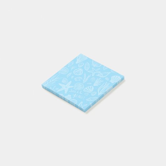 Zeeschelpen Lichtblauw Strand SCHELP JA Post-it® Notes (Schuin)