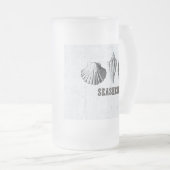  zeeschelpen matglas bierpul (Voorkant rechts)