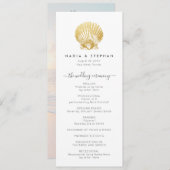 Zeeschelpen Nautisch Strand Bruiloft Goud Modern Programma (Voorkant / Achterkant)