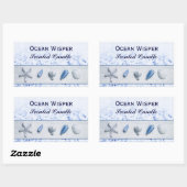 Zeeschelpen - oceaan wisper kaars label (Vel)