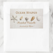 Zeeschelpen - oceaan wisper kaars label (Tas)
