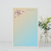 Zeeschelpen op een doorsnede briefpapier (Staand voorkant)