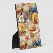 Zeeschelpen op het strand fotoplaat (Zijkant)