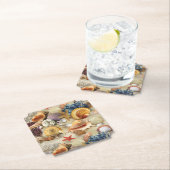 Zeeschelpen op het strand kartonnen onderzetters (Insitu)