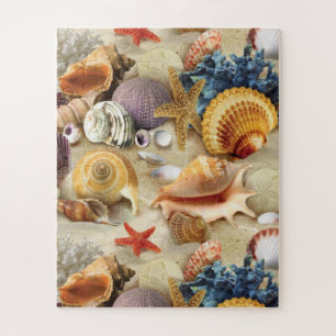Zeeschelpen op het strand legpuzzel