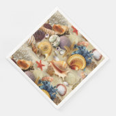 Zeeschelpen op het strand servet (Hoek)