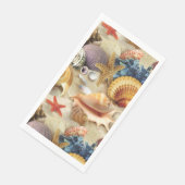 Zeeschelpen op het strand servet (Hoek)