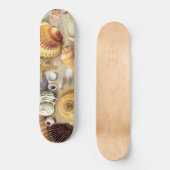 Zeeschelpen op het strand skateboard (Voorkant)