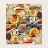 Zeeschelpen op het strand visitekaartjes (Buitenkant ongevouwen)