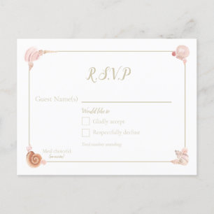 Zeeschelpen RSVP-Briefkaart Briefkaart