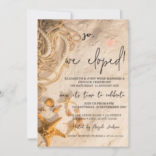 Zeeschelpen Touw Zand Trouwvlucht   Kaart (Voorkant)