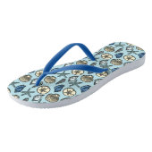 Zeeschelpen van zeesterren  nautisch strandpatroon teenslippers (Schuin)