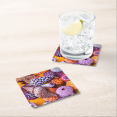 Zeeschelpen Vierkante Kartonnen Onderzetter (Insitu)