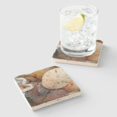 Zeeschelpen Zanddollar Stenen Onderzetter (Zijkant)