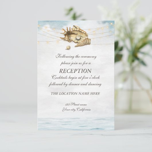 Zeeschelpen, Zee, Lichtslingers Ontvangstscript Kaart (Staand voorkant)