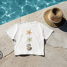 Zeeschelpen, zeehondengrafiek t-shirt