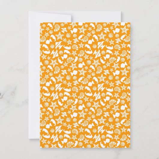 Zeeschelpen & Zeestervis Hart Zomer Strand Bruilof Save The Date (Achterkant)