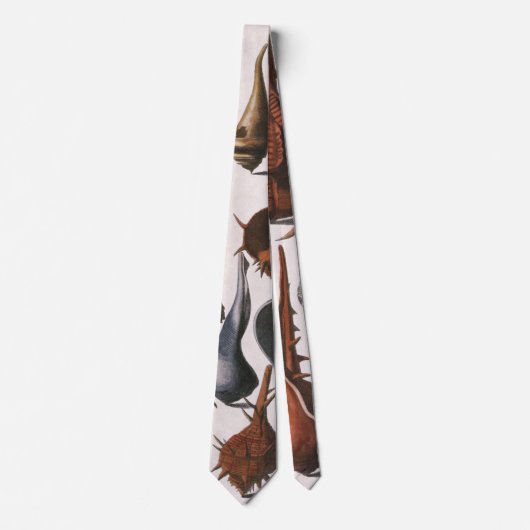 zeeschelpen, zeewier, zeewier, zeeschelpdieren stropdas (Voorkant)