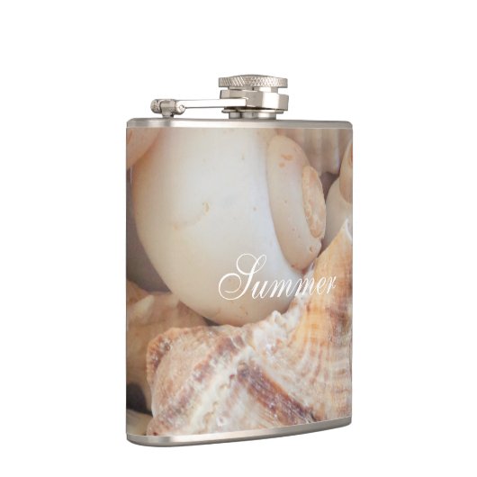 Zeeschelpen, zomerstrand Exotic Tropical Romantic Heupfles (Rechts)